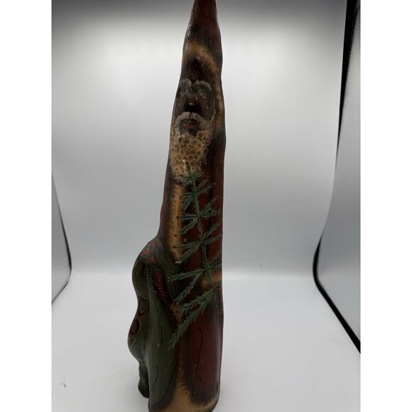 “Hand Carved Folk Art Santa Signed Ellwanger 1990 – Rustic Christmas Decor” - Picture 1 of 12
